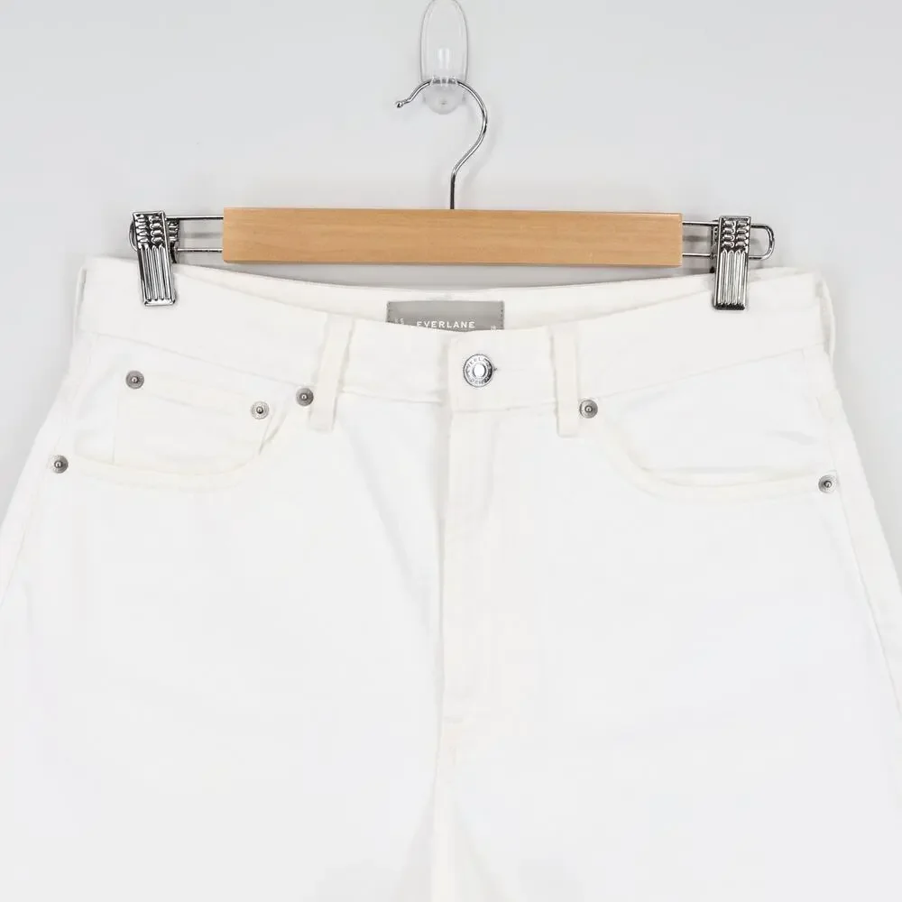 Everlane White High-Rise Denim Shorts
